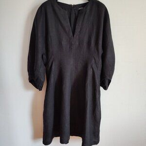 Ladies SZ 8 Madewell Black Linen Mini Dress